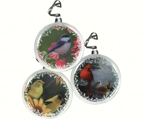 RIVERS EDGE - Glass Bird Christmas Ornament - 3 pack REP063 643323063002