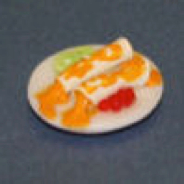 RAINDROP MINIATURES - 1" Scale Dollhouse Miniature - Enchilada Plate (124)