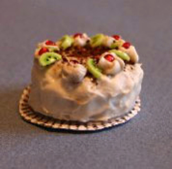 RAINDROP MINIATURES - 1" Scale Dollhouse Miniature - Cake - Kiwi Cherry (15)