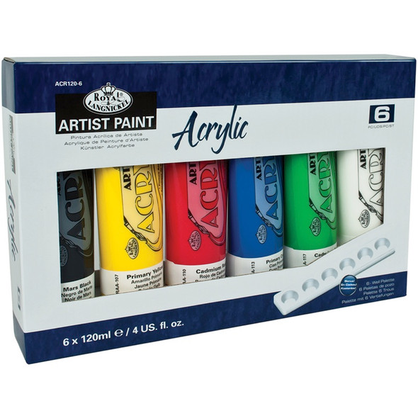 ROYAL BRUSH - Acrylic Paints 120ml 6/Pkg-Assorted Colors (ACR120-6) 090672071385