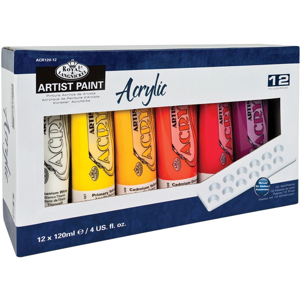 ROYAL BRUSH - Acrylic Paints 120ml 12/Pkg-Assorted Colors (ACR12012) 090672066626