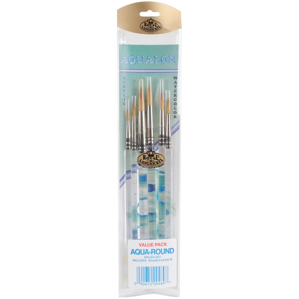 ROYAL BRUSH - Royal Aqualon Brush Set-Round 6/Pkg (AQROUNDS) 090672004697