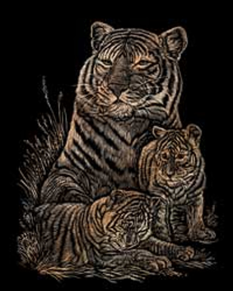 ROYAL BRUSH - Tiger & Cubs - Engraving Art Craft Kit (COPF12) 090672013071