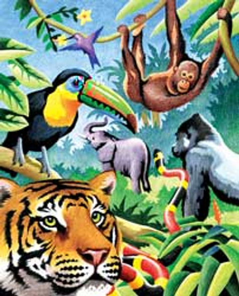 ROYAL BRUSH - Jungle Animals - Pencil By Number Craft Art Kit (CPN4) 090672419033