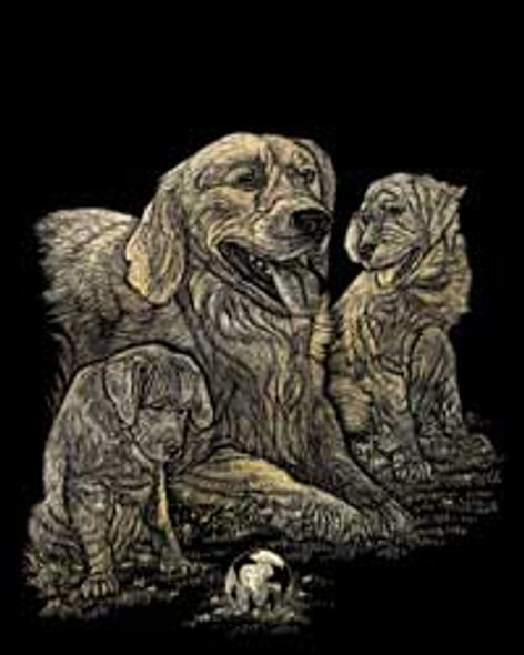 ROYAL BRUSH - Golden Retriever & Puppies - Engraving Art Craft Kit (GOLF11) 090672013187