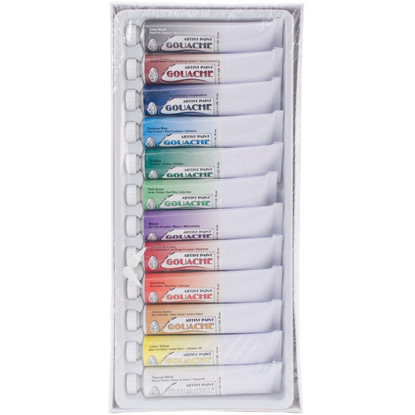 ROYAL BRUSH - Gouache Acrylic Paints 21ml 12/Pkg-Assorted Colors (GOU21-12) 090672065551