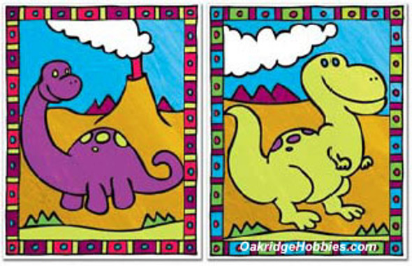 ROYAL BRUSH - DINOSAURS & VOLCANO - Paint by Number Art Craft Kit (MFP204) 090672056993