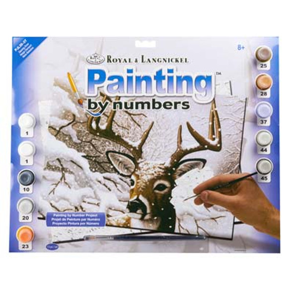 ROYAL BRUSH - Large Dancing Snow Deer - Young Adult Paint By Number Kit PJL35 090672943408