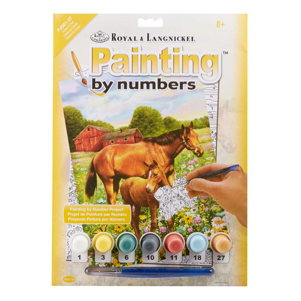 ROYAL BRUSH - "Horses in Field" Painting by Numbers Kit (PJS81) 090672943330