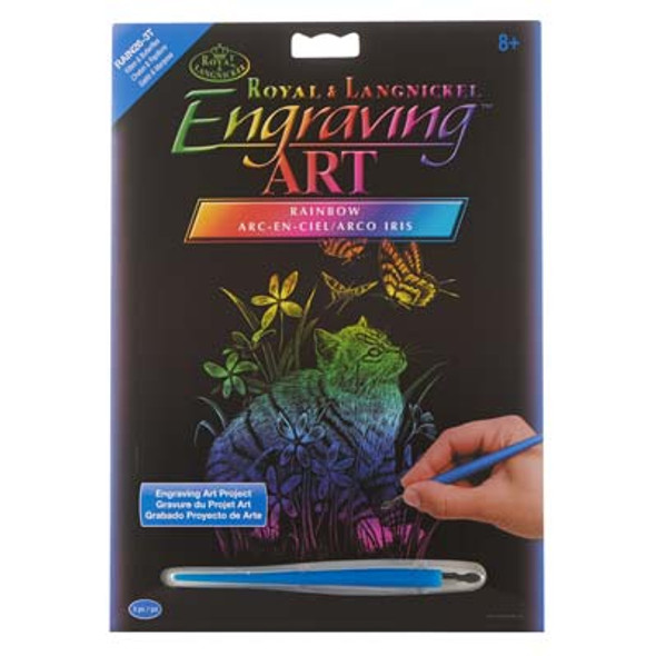 ROYAL BRUSH - Rainbow Kitten/Butterflies - Engraving Art Kit RAIN26 090672943927