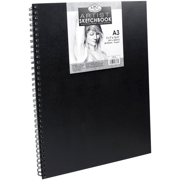 ROYAL BRUSH - Spiral Hardcover Sketchbook 11.6"X16.5" - (RSBA3) 090672063274