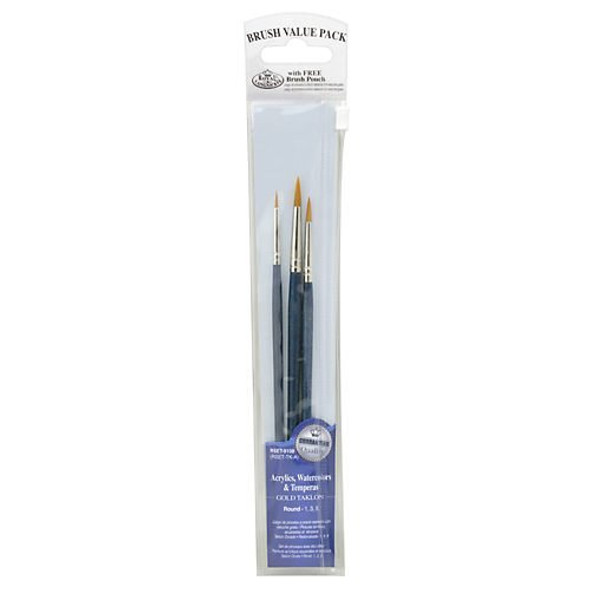 ROYAL BRUSH - Brush Set Value Pack - Gold Taklon (RSET9108) 090672225696