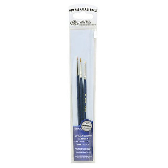 ROYAL BRUSH - Brush Set Value Pack- Gold Taklon (RSET9109) 090672225702