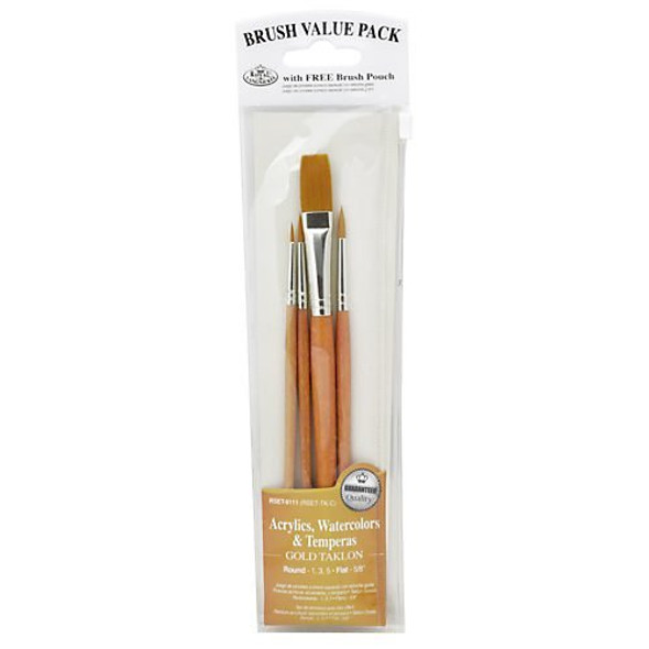 ROYAL BRUSH - Brush Set Value Pack - Gold Taklon (RSET9111) 090672225528