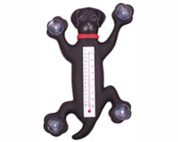 SONGBIRD ESSENTIALS - Climbing Black Lab Dog Small Window Thermometer SE2171002 645194772038