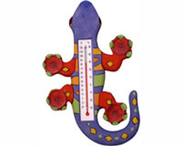 SONGBIRD ESSENTIALS - Climbing Purple Orange & Green Gecko Small Window Thermometer SE2172108 645194772229