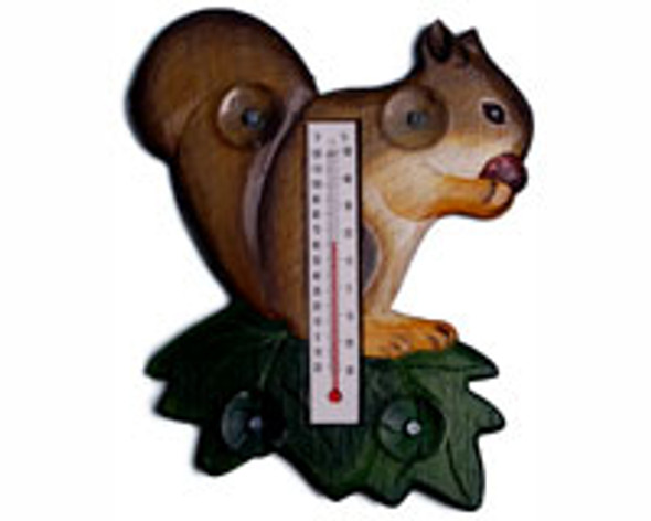 SONGBIRD ESSENTIALS - Squirrel on a Leaf Small Window Thermometer SE2174005 645194772410