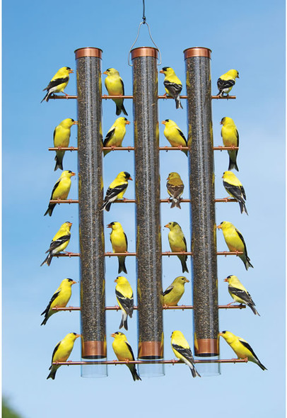 SONGBIRD ESSENTIALS - Finches Favorite 3-Tube Bird Feeder - Copper (SE324C) 645194032408