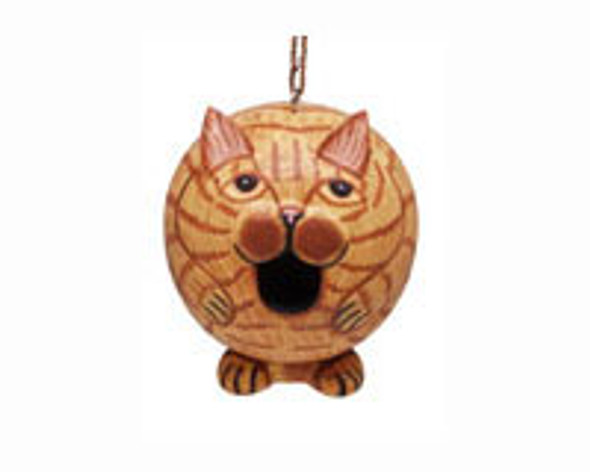 SONGBIRD ESSENTIALS - Orange Tabby Cat "Gord-O" Shaped Birdhouse SE3880204 645194774568