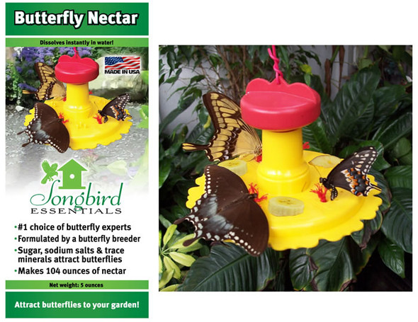 SONGBIRD ESSENTIALS - Butterfly Feeder & Nectar Food Combo (SE78215) 645194782150