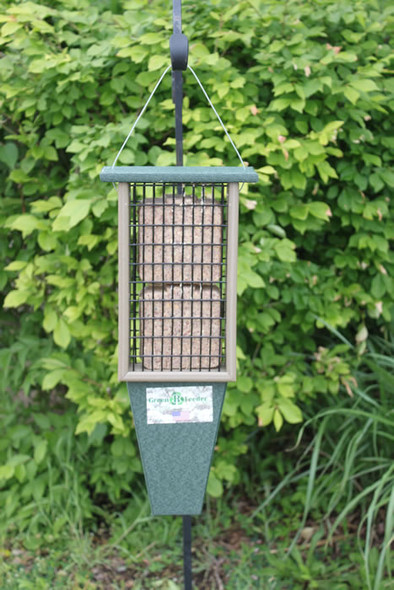 SONGBIRD ESSENTIALS - Double Suet Bird Feeder- Hunter Green & Driftwood (SERUBDSF200HD) 645194000223