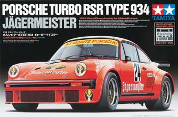 TAMIYA 1/24 Scale Porsche Turbo RSR Type 934 Jagermeister Plastic Model Car Kit (24328) 4950344243280