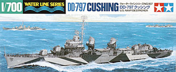 TAMIYA - DD-797 Cushing U.S. Navy Fletcher Class Destroyer Ship Plastic Model Kit (31907) 4950344319077