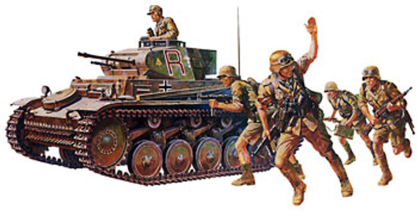 TAMIYA - German Panzerkampfwagen II 1/35 Scale Plastic Model Kit (35009) 4950344987610