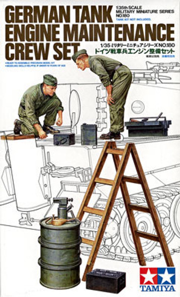 TAMIYA - 1/35 Scale WWII German Tank Engine Maintenance Crew Plastic Model Kit (35180) 4950344351800