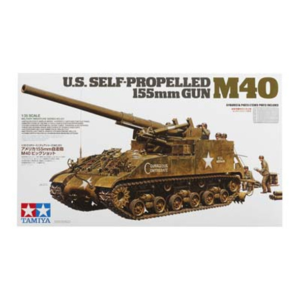 TAMIYA 1/35 U.S. Self-Propelled 155mm Gun M40 Plastic Tank Model Kit (35351) 4950344353514