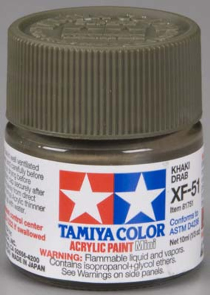 TAMIYA Acrylic Mini XF51, Khaki Drab 10ml (81751) 45035777