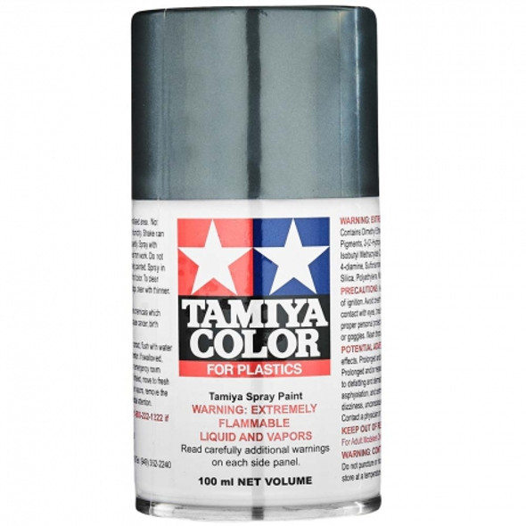 TAMIYA - TS-100 Semi-Gloss Bright Gun Metal 100ml Spray Lacquer Paint Can (85100) 4950344851003