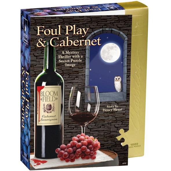 UNIVERSITY GAMES - Jigsaw Shaped Puzzle 1000 Pieces 23"X29"-Foul Play & Cabernet - Solve the Mystery (33117) 023332331178