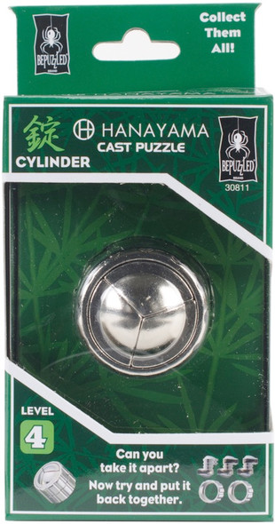 UNIVERSITY GAMES - Hanayama Cast Puzzles - Cylinder Level 4 (HANAYAMA-30811) 023332308118