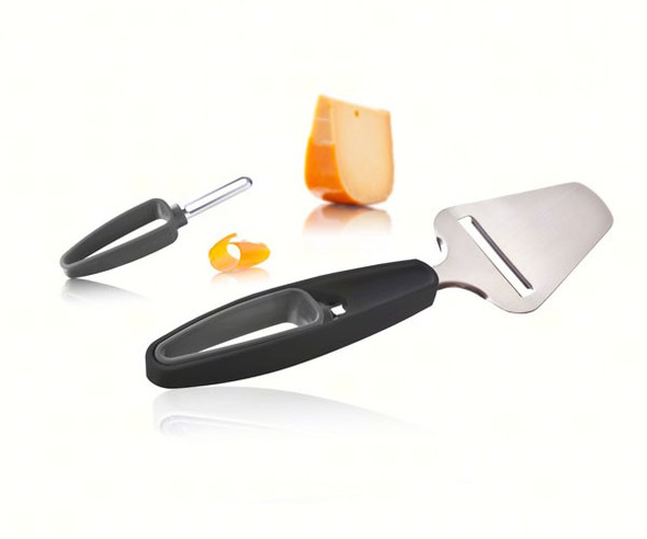 VACU VIN - Cheese Slicer and Rind Peeler +Tools - Dark Grey VACUVIN4654360 084256465431