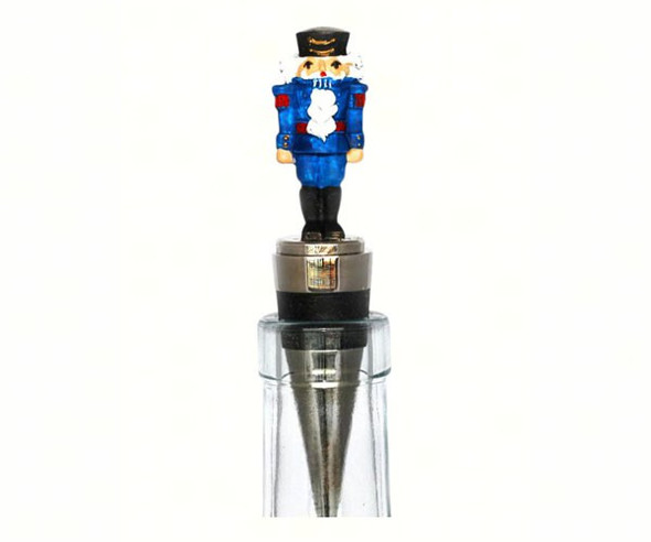 VINTAGE CONCEPTS - Wine Bottle Stopper - Blue Nutcracker Hand Painted VCBSNCBLUEP 787812000496