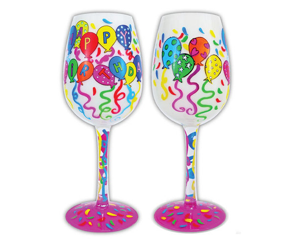 BOTTOM'S UP - 95 AND SUNNY - Wine Glass, Happy Birthday to You (WGHAPPYBDAYTOYO) 689076941808