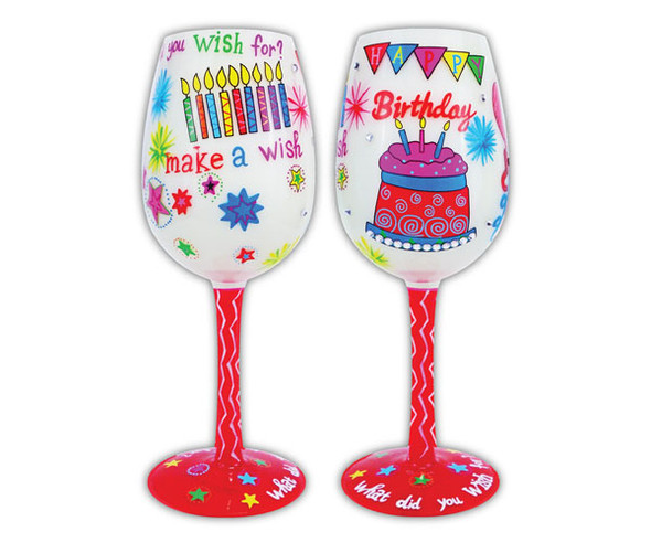 BOTTOM'S UP - 95 AND SUNNY - Wine Glass Make a Wish (WGMAKEWISH) 689076941709