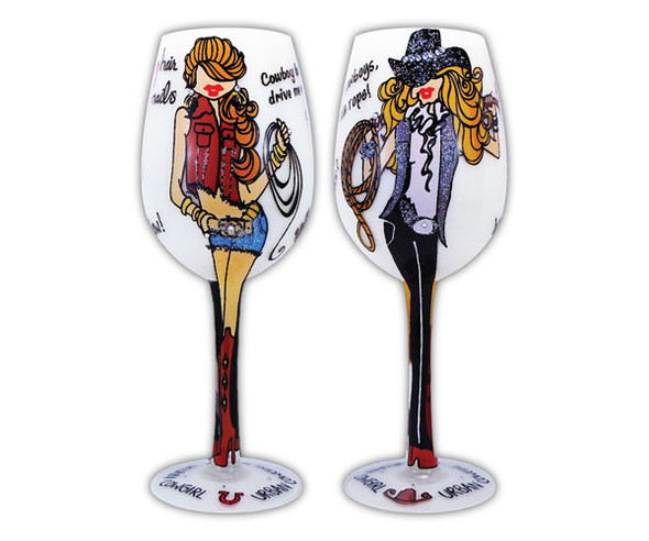 BOTTOM'S UP - 95 AND SUNNY - Wine Glass Urban Cowgirls (WGURBANCOWGIRLS) 736211262233