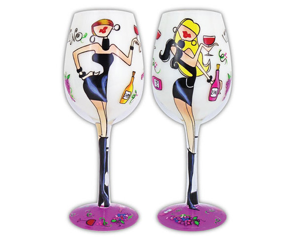 BOTTOM'S UP - 95 AND SUNNY - Wine Glass, Wine Divas (WGWINEDIVAS) 718122026197