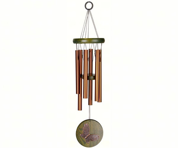 WOODSTOCK CHIMES - Woodstock Habitats Chime - Green Butterfly (Decorated Design) - Wind Chime WOODHCGB 028375239917
