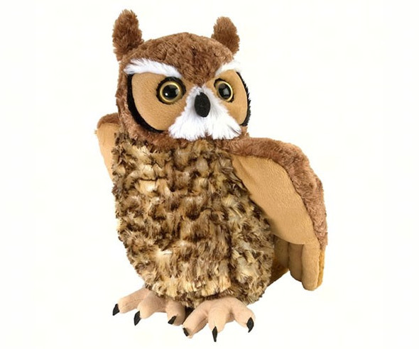 WILD REPUBLIC - Great Horned Owl 12 inch Plush Bird Toy WR12310 092389123104