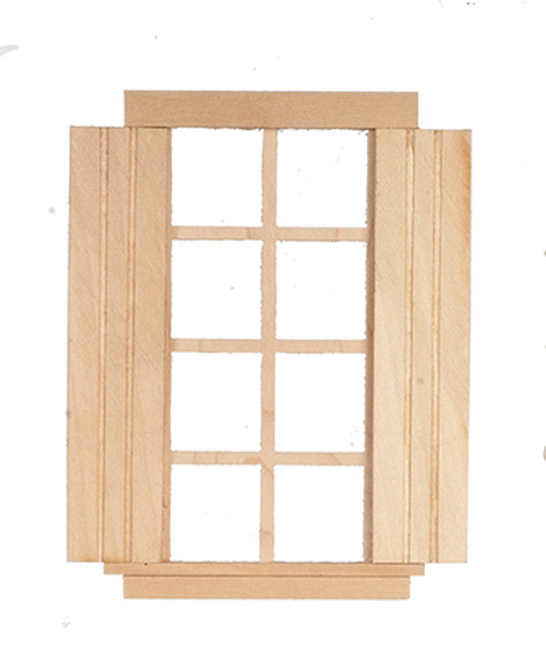 OakridgeStores.com | ALESSIO - Window, 4 Over 4 with Shutters - Dollhouse Miniature (404)