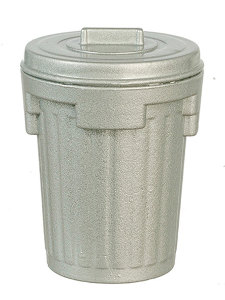 OakridgeStores.com | AZTEC - Metal Garbage Can, Silver - Dollhouse Miniature (B0196)