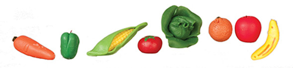 OakridgeStores.com | AZTEC - Fruits And Vegetables, Set of 8 - Dollhouse Miniature (B0211)