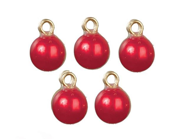 OakridgeStores.com | AZTEC - Red Christmas Ornaments 5 Piece Set - Dollhouse Miniature (B0223)
