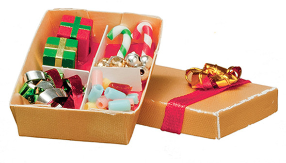 OakridgeStores.com | AZTEC - Box of Christmas Decorations - Dollhouse Miniature (B0232)