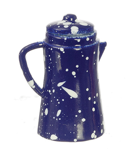 OakridgeStores.com | AZTEC - Blue Spatter Coffee Pot - Dollhouse Miniature (D2800)