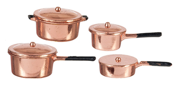 OakridgeStores.com | AZTEC - Copper Pot Set 8 Pieces - Dollhouse Miniature (D3653)