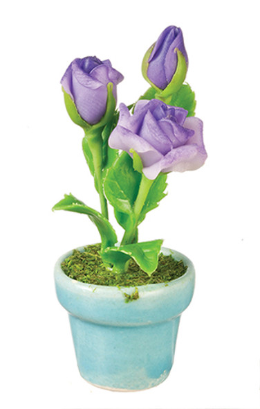 OakridgeStores.com | AZTEC - Lavender Roses In Pot - Dollhouse Miniature (G7375)